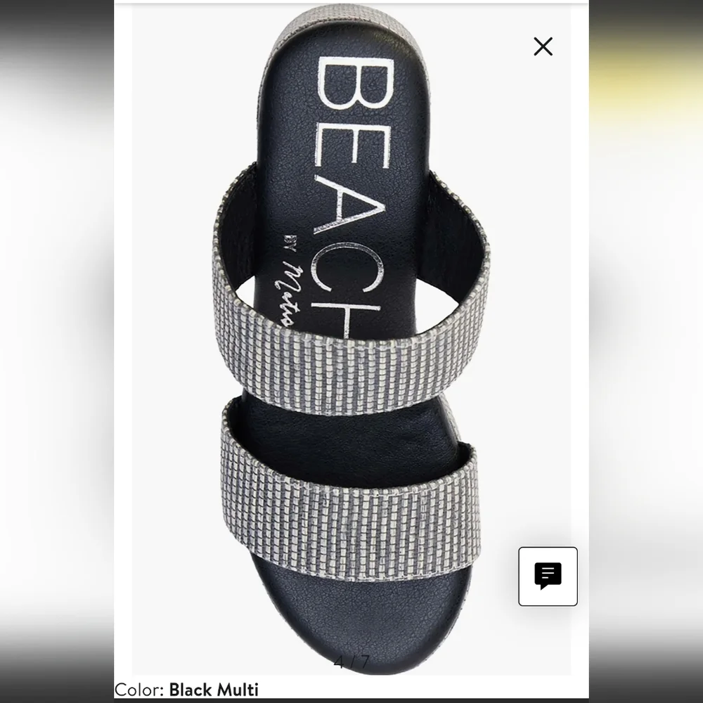 NIB Ocean Ave Platform Sandal Size 9M In Black Multi By Beach By Matisse